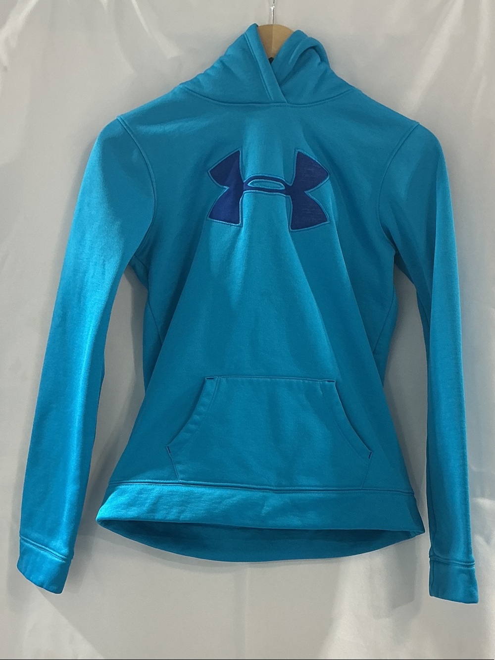 Under Armour Bright Teal Hoodie with Dark Blue Logo